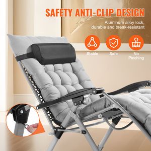 33-Inch Adjustable Anti <b>Gravity</b> <b>Recliner</b> Lounge Chair Indoor/Outdoor <b>Zero</b> <b>Gravity</b> Chair with Cushi Cushi Product Category - Product Image 5