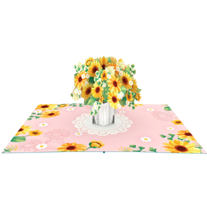 Carte de vœux Fleur de Soleil personnalisée, carte pop-up 3D avec enveloppe pour anniversaire ou événements de la Saint-Valentin, thème floral, artisanat en papier - Product Image 4