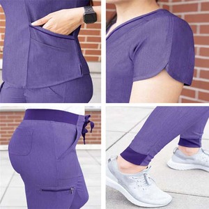 Offre Spéciale – Nouveaux Ensembles d'Uniformes d'Infirmière Blancs et Violets – Blouses Médicales Personnalisées pour Femmes – Respirantes et Anti-Plis - Product Image 5