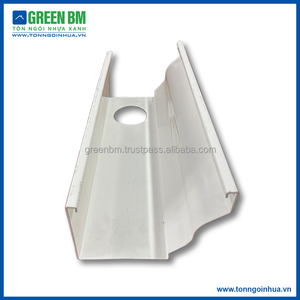 Gouttières en PVC plastique industrielles en forme de U trapézoïdale pour toiture, pour eau de pluie, prix fabricant Green BM - Product Image 2