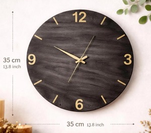 Modern 35 cm Wooden Wall <b>Clock</b> 13.8 Inch Silent Quartz Wood <b>Clock</b> for Living Room And <b>Office</b> Decor At Cheap Price - Product Image 5
