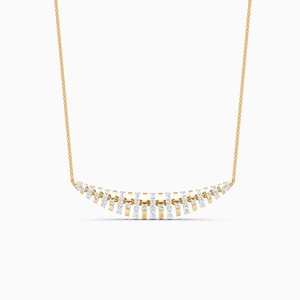 Colgante de arco multicolor con diamante cultivado en laboratorio de 0.70 quilates, corte redondo simétrico, en oro amarillo, blanco y rosa de 9 quilates. - Product Image 3