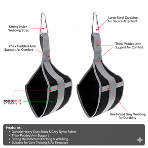 Sangles de traction Rexfit Sport Fitness pour la maison : Soutien confortable des bras pour barre de traction, entraînement de renforcement du tronc et des abdominaux - Product Image 5