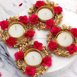 Handmade Colorful Gotta Tea Light <b>Candle</b> Holder for Wedding Diwali Festival Return Gift Christmas Home Decorations - Product Image 1