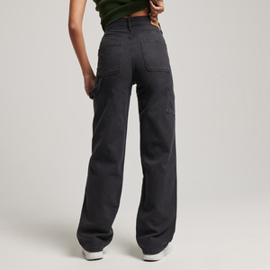 Jeans amples pour femmes de qualité supérieure personnalisables, col montant, denim délavé, prix abordable, exportés, longueur complète, style décontracté - Product Image 2