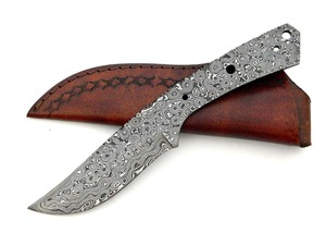มีดล่าสัตว์เหล็กดามัสกัสทำมือ ใบมีดเปล่า มีดพกพา พร้อมปลอกหนัง สำหรับกิจกรรมกลางแจ้ง รับผลิตตามแบบ OEM ปรับแต่งได้ - Product Image 2