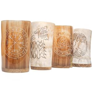 Vaso de Acero Inoxidable y Cuerno Hecho a Mano - Ecológico y Duradero, Diseño Personalizado para Uso en Comedores Rústicos y Bebidas - Product Image 1