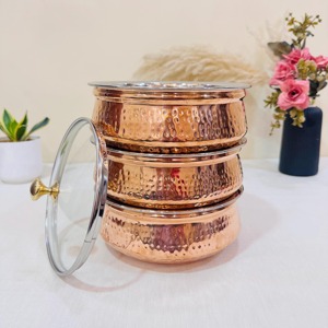 Excellent Workmanship Hammered Copper Soup Pot with Glass Lid Heat Resistant for Gas and Induction Cooker - Product Image 5