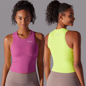 เสื้อกล้ามออกกำลังกายสำหรับผู้หญิง เสื้อกล้ามมีบราในตัว เสื้อกล้ามโยคะแบบ Racerback เสื้อกล้ามโยคะแบบไม่มีแขน เสื้อวิ่งโยคะ - Product Image 6