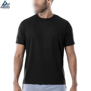 T-shirt de sport pour homme, couleur noire unie, meilleure qualité, fournisseur fiable, confortable, service OEM, dernier modèle. - Product Image 2