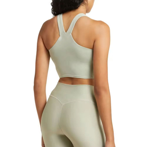 Seamless Reversible Yoga Shorts Set Women 2 Piece Activewear Low Waist Gym Fitness Clothing Workout Breathable Front - Product Image 5