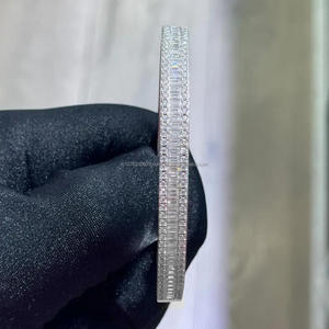 Pulsera de tenis de lujo chapada en oro rosa con circonitas cultivadas en laboratorio, corte brillante redondo, estilo hip hop, joyería llamativa para amantes de la moda y fiestas - Product Image 3