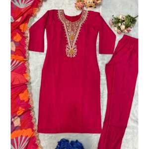 Ensemble haut et pantalon de soirée pour femmes, avec un dupatta fantaisie - Product Image 3