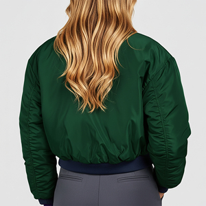 OEM/ODM Veste bomber longue 100% Polyester légère coupe courte coupe-vent style universitaire et baseball Letterman pour usage décontracté - Product Image 3