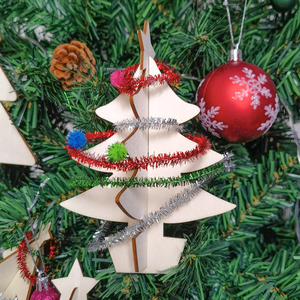 Adornos Navideños de Madera al por Mayor, Kit de Manualidades de Mini Árbol de Navidad para Niños, Decoraciones para Pintar, Dropshipping - Product Image 3