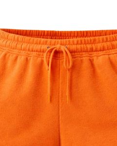 Shorts en molleton de coton orange vif personnalisés pour femmes, taille élastique, décontractés, pour l'été, vêtements de détente, fabricant sur mesure, qualité supérieure - Product Image 5