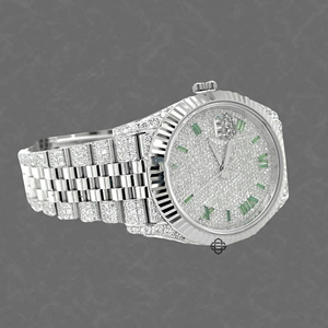 Best Selling Luxury Men's Fashion Business Stainless Steel Quartz Dial Watch Iced Moissanite Diamond Glass 20mm Band 41MM Watch - Product Image 3