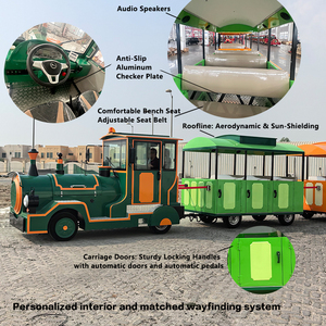 <span class=keywords><strong>Train</strong></span> électrique sans rails 20 places, résistant à la chaleur, de luxe, vintage, pour l'agrotourisme, destiné aux stations balnéaires et parcs à thème du Moyen-Orient - Product Image 3