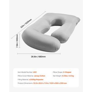 Cuscino a G per Gravidanza con Supporto Completo per il Corpo, Fodera Rimovibile e Lavabile, Morbido Ausilio per Allattamento e Sonno - Product Image 5