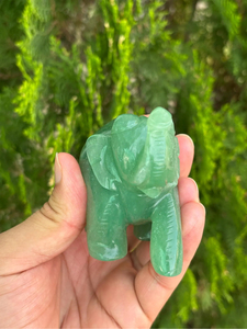Hand Carved Green Aventurine <b>Elephant</b> Figurine Natural Crystal Decor OEM ODM Wholesale Supplier Environmentally Friendly Feng - Product Image 2