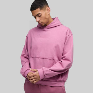 Sweat-shirts et sweats à capuche 100 % coton pour hommes, en molleton délavé, coupe oversize à épaules tombantes, style décontracté - Product Image 3