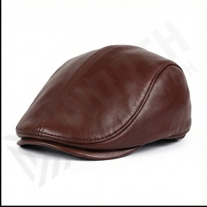 Printemps hiver unisexe cuir béret chapeaux hommes femmes blanc bleu casquette à visière mâle mince décontracté camionneur casquettes Bonnet - Product Image 1