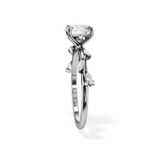 Anillo de compromiso de oro de 14k con diamante redondo, engaste de púas, estilo floral, joyería fina para mujer - Product Image 4