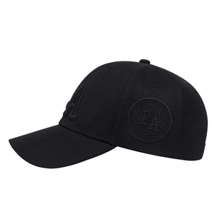 Black 6-Panel Baseball <b>Cap</b> With Embroidered LA Logo Front Panel Unisex Adjustable Fit Twill Fabric Casual Style - Product Image 2