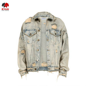 แจ็คเก็ตยีนส์คุณภาพพรีเมียมสำหรับผู้ชาย แบบสั่งทำพิเศษ ปิดด้วยกระดุม พร้อมโลโก้สั่งทำ เป็นมิตรต่อสิ่งแวดล้อม - Product Image 5