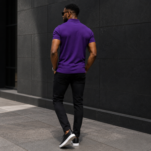 Custom Logo Men’s <b>Polo</b> <b>Shirt</b> <b>Purple</b> Cotton Polyester Short Sleeve Plain <b>Polo</b> T <b>Shirt</b> OEM ODM Casual Golf <b>Polo</b> <b>Shirts</b> for Men - Product Image 4