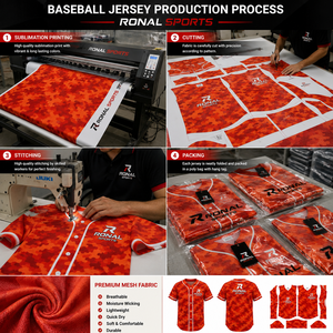 Camiseta de Béisbol de Camuflaje Roja para Hombre RONAL SPORTS, Manga Corta, Cuello Redondo, Transpirable, Ropa Deportiva de Poliéster para Todas las Temporadas - Product Image 5