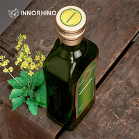 INNORHINO 500ml bouteille en verre d'huile d'olive vert foncé avec couvercle de distributeur carré Marasca stockage de cuisine de cuisson rechargeable