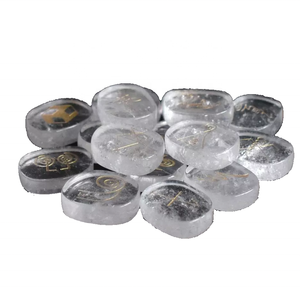 Piedra de Palma con forma de cuarzo de cristal Karuna de alta calidad, juego de Karuna de 16 piezas, piedras preciosas de cristal curativo natural, juego de Karuna al por mayor - Product Image 1