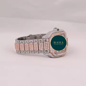Luxury Unisex Stainless Steel Round <b>Watch</b> with Diamond Bezel and Band Analog <b>Mechanical</b> Movement Water Resistant Butterfly Clasp - Product Image 4