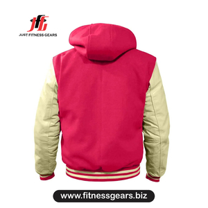 Veste de sport à capuche rouge pour homme en coton et polyester, décontractée, pour l'automne, avec fermeture à boutons - Product Image 2