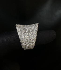 925 Sterling Silver Hip-hop X Moissanite Cluster <b>Ring</b> <b>with</b> Rhodium Plating Custom <b>Initial</b> Design Unisex for Anniversary Gifts - Product Image 3