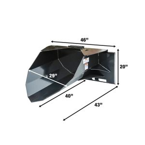 Pala per Alberi da 42 Pollici per Skid Steer, Capacità 1500 libbre, con Scanalatura per Catena, Apertura Bocca 30 Pollici, Bordo di Taglio ad Alta Resistenza all'Abrasione, TMG TS42 - Product Image 3