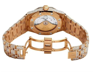 Best Seller VVS Moissanite Diamond Rose Gold Tone Stainless Silver Index Dial <b>Iced</b> <b>Out</b> Automatic Wrist <b>Watch</b> Hip Hop Men Fashion - Product Image 6