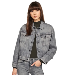 Wholesale Top Quality Custom Coated Front Logo Unisex <b>Denim</b> <b>Jacket</b> Casual Plain High Quality <b>Long</b> Sleeve New Fashion <b>jacket</b> - Product Image 5