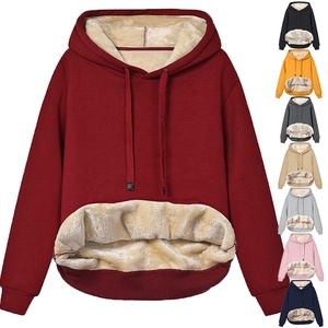 Custom Logo <b>Women's</b> Hoodie Best Quality Plush <b>Long</b> Sleeved Plus Size Hooded Sweater <b>Women's</b> Plush Winter Hoodie - Product Image 6