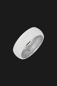 Bague large en moissanite pavée, bijou de luxe tendance pour homme, style hip-hop, cadeau - Product Image 2