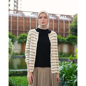 Gilet vintage Yuna en crochet avec fermeture éclair, motif patchwork, longueur courte pour la saison hivernale - Product Image 1