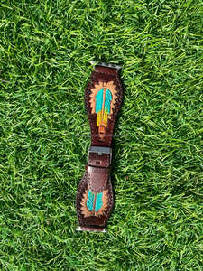 Limited Edition Real Handcrafted Genuine <b>Tooled</b> Leather Compatible Smart Watch Band High Quality Real Leather Custom Unisex Gift - Product Image 5