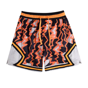 Shorts de basketball pour garçons, bleu marine uni, en maille respirante, avec logo frontal à cordon de serrage, multi-saison, coupe ample, Jalen Sports - Product Image 5
