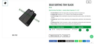 Plateau de tri de perles noir, outils de bijouterie, plateau organisateur de perles 4 pouces x 2,5 pouces pour la fabrication de bijoux, outil manuel |   Numéro d'article GS-92 - Product Image 3