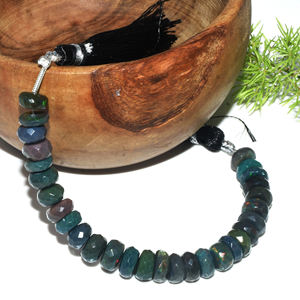 Forma de Rondelle facetada de ópalo negro natural Hermosa hebra de cuentas de piedras preciosas de 4 pulgadas 7x7 8x8 MM para hacer un artículo de joyería impresionante - Product Image 2