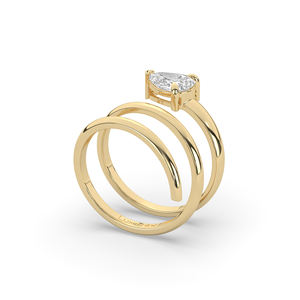 Anillo Ligero de Oro de 14K/10K con Diamante de Laboratorio de 1.25Ct, Corte Pera Brillante, Estilo Único, Anillo de Compromiso, Promesa o Boda - Product Image 5