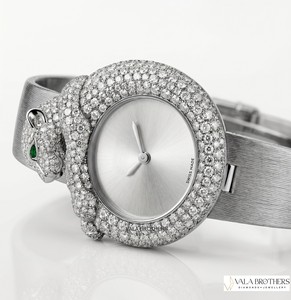 Reloj Cartier con Diamantes de 28 mm, Acero Inoxidable, Cristal de Zafiro, Cuarzo Analógico, Reloj de Pulsera de Lujo para Mujer con Motivo de Pantera - Product Image 4