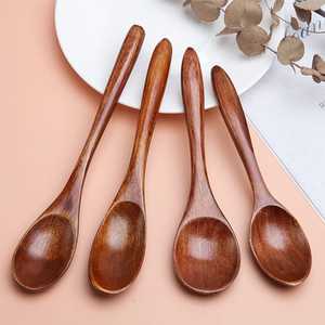 Cuillères en bois pour la cuisine, ensemble d'ustensiles de cuisine antiadhésifs, cuillères en bois, ensemble d'ustensiles de cuisine, non rayants, en teck naturel pour la cuisine - Product Image 1