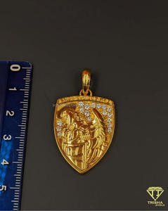 Colgante de lujo de moissanita y diamante con diseño de Escorpio y escudo dorado, amuleto para cadena estilo Hip Hop - Product Image 6